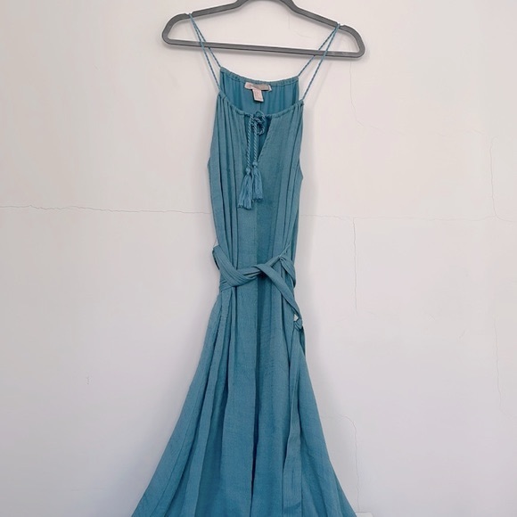 Forever 21 Dresses & Skirts - Forever 21 Maxi Dress with Tie Waist in Sea Blue, Size Small